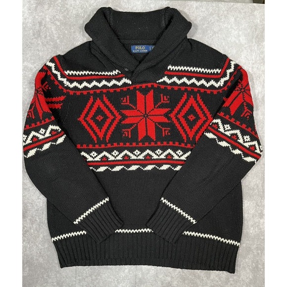 Polo Ralph Lauren Men’s Snowflake Cotton Cashmere Blend Vintage Size Large